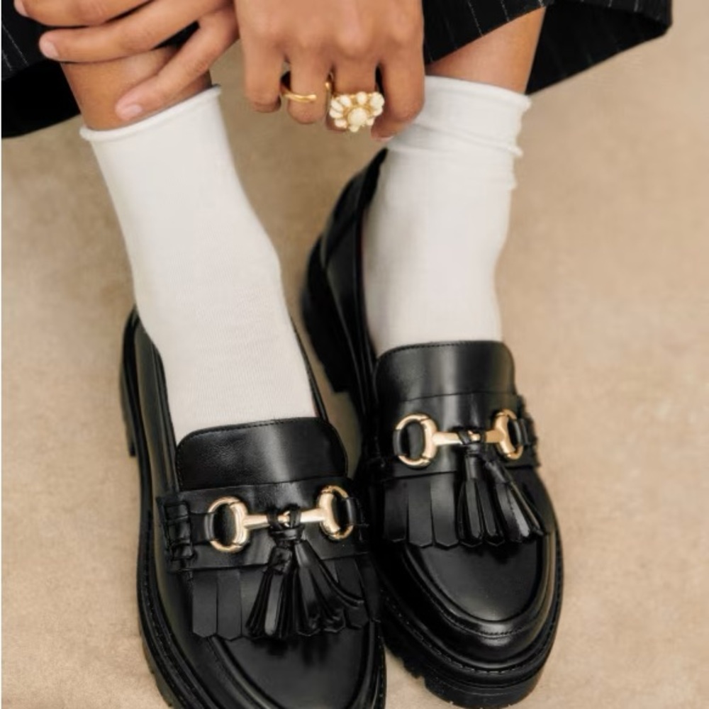 Sézane Loafers- size 11 US/ 42 FR- Black Tassel Loafers